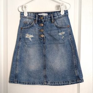 ZARA Girls Denim Midi Skirt 6